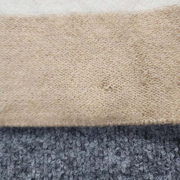 American Eagle Tan/Cream Striped Collared 3/4 Button Up Sweater XS Preppy Boxy - Picture 13 of 16